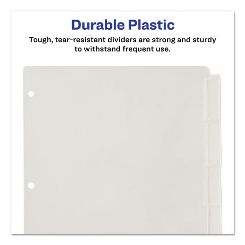 Image of Avery® Insertable Big Tab Plastic Dividers, 5-Tab, 11 X 8.5, Clear, 1 Set