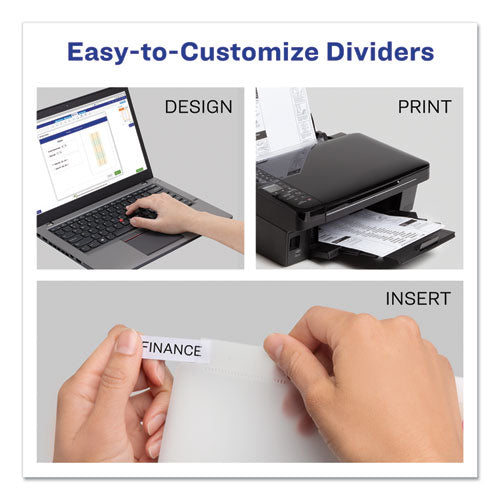 Image of Avery® Insertable Big Tab Plastic Dividers, 5-Tab, 11 X 8.5, Clear, 1 Set