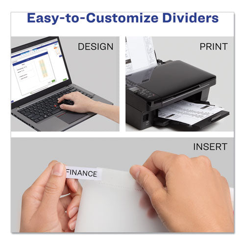 Image of Avery® Insertable Big Tab Plastic Dividers, 8-Tab, 11 X 8.5, Clear, 1 Set