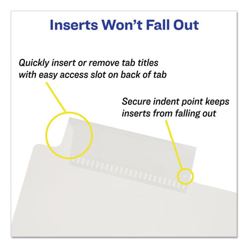Image of Avery® Insertable Big Tab Plastic Dividers, 5-Tab, 11 X 8.5, Clear, 1 Set