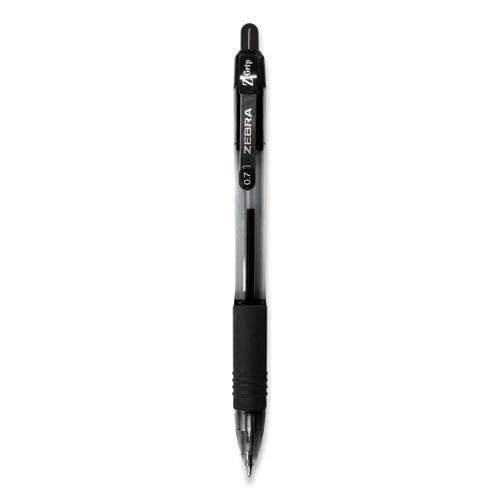 Image of Zebra® Z-Grip Ballpoint Pen, Retractable, Medium 0.7 mm, Black Ink, Clear/Black Barrel, 30/Pack