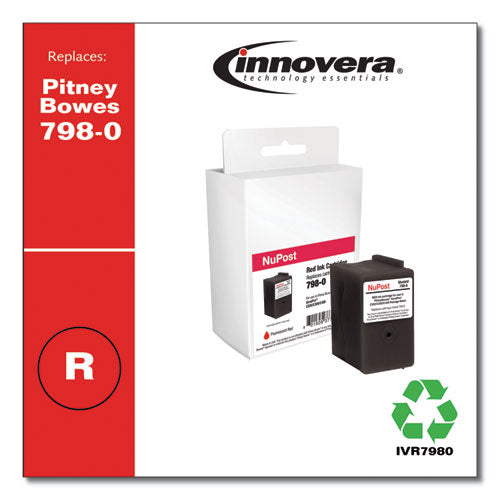 Image of Innovera® Compatible Red Postage Meter Ink, Replacement for 798-0 (SL-798-0), 1,500 Page-Yield