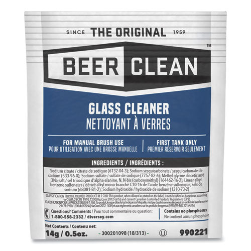 Image of Diversey Beer Clean Glass Cleaner, Powder, 0.5 Oz Packet, 100/carton