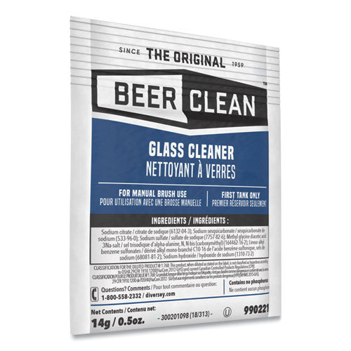 Image of Diversey Beer Clean Glass Cleaner, Powder, 0.5 Oz Packet, 100/carton
