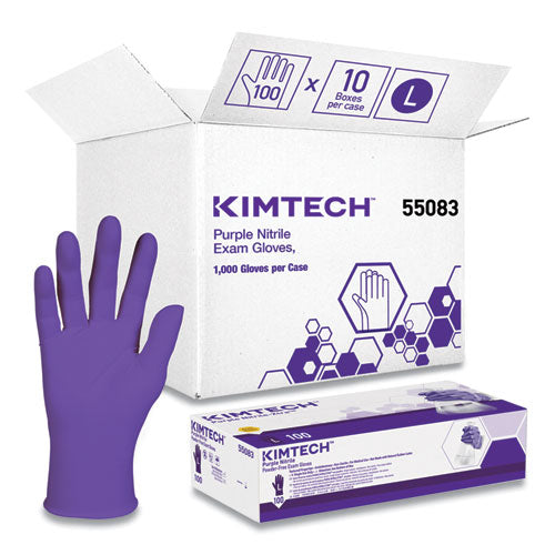 Image of Kimtech PURPLE NITRILE Exam Gloves, 242 mm Length, Large, Purple, 1,000/Carton