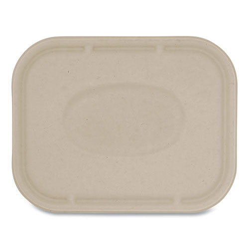 Image of World Centric® Fiber Lids for Fiber Containers, 7.8 x 10.1 x 0.5, Natural, Paper, 400/Carton