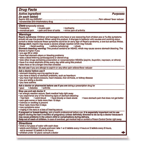 Image of Bayer® Aspirin Tablets, Two-Pack, 50 Packs/box