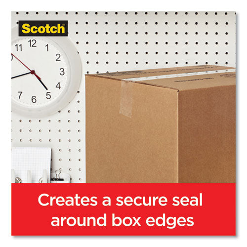 Image of Scotch® Box Lock Shipping Packaging Tape With Dispenser, 3" Core, 1.88" X 54.6 Yds, Clear, 4/pack