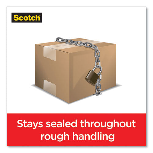 Image of Scotch® Box Lock Shipping Packaging Tape With Dispenser, 3" Core, 1.88" X 54.6 Yds, Clear, 4/pack
