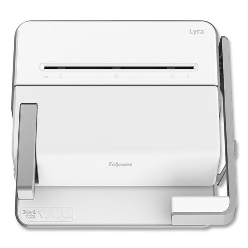 Image of Fellowes® Lyra 3-In-1 Binding Center, 300 Sheets, 16.63 X 15.62 X 6.03, White/gray