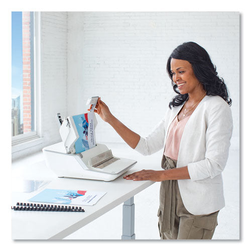 Image of Fellowes® Lyra 3-In-1 Binding Center, 300 Sheets, 16.63 X 15.62 X 6.03, White/gray