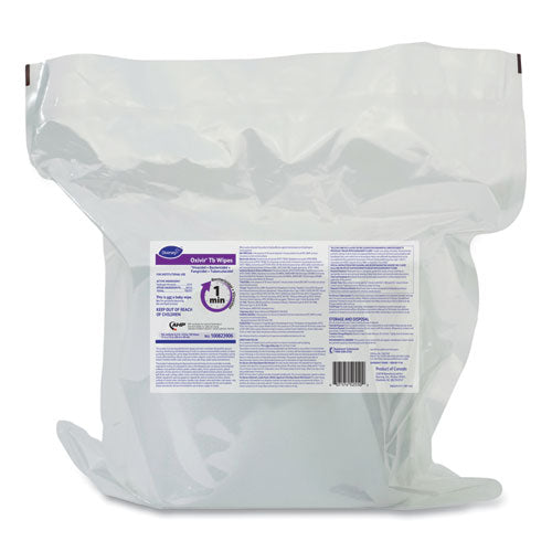 Image of Diversey Oxivir TB Disinfectant Wipes Refill, 11 x 12, Unscented, White, 160 Wipes/Refill Pouch, 4 Refill Pouches/Carton