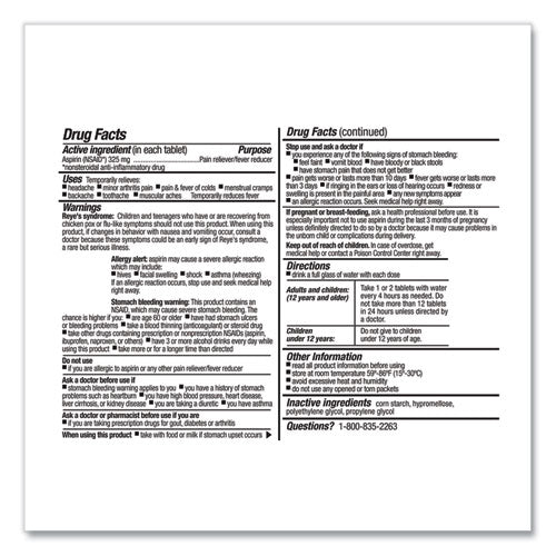 Image of First Aid Only SmartCompliance Aspirin Refill, 2/Packet, 10 Packets/Box