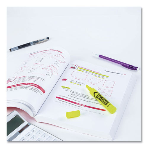 Image of Avery® Hi-Liter Desk-Style Highlighters, Fluorescent Yellow Ink, Chisel Tip, Yellow/black Barrel, 200/box