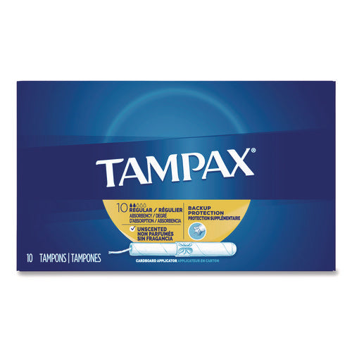 Image of Tampax® Cardboard Applicator Tampons, Regular, 10/box
