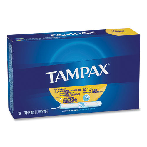 Image of Tampax® Cardboard Applicator Tampons, Regular, 10/box