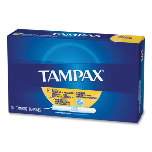 Image of Tampax® Cardboard Applicator Tampons, Regular, 10/box