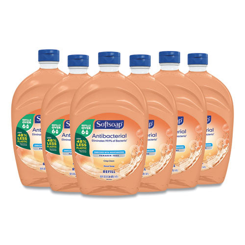Image of Softsoap® Antibacterial Liquid Hand Soap Refill, Fresh Scent, 50 oz, Orange, 6/Carton