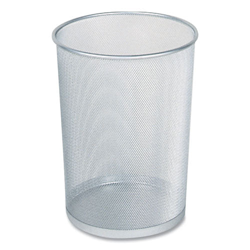 Image of Rubbermaid® Commercial Steel Mesh Wastebasket, 5 gal, Steel Mesh, Silver