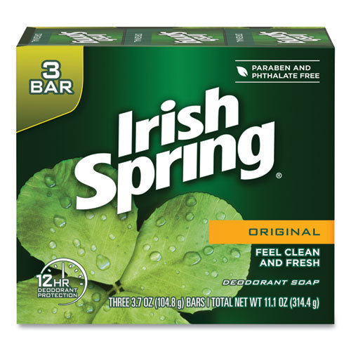 Image of Irish Spring® Bar Soap, Clean Fresh Scent, 3.75 Oz, 3 Bars/pack, 18 Packs/carton