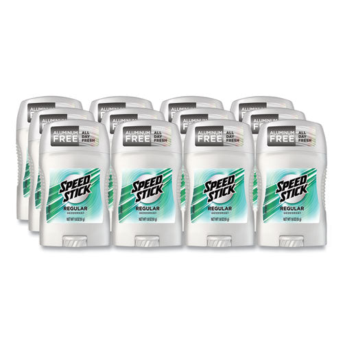 Image of Speed Stick® Deodorant, Regular Scent, 1.8 Oz, White, 12/carton