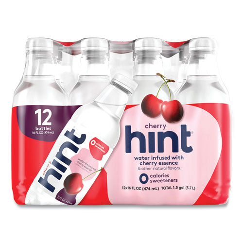 Image of hint® Flavored Water, Cherry, 16 Oz Bottle, 12 Bottles/carton