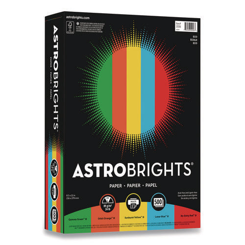 Image of Astrobrights® Color Paper, 24 lb Bond Weight, 8.5 x 11, Assorted Eco Colors, 500 Sheets/Ream