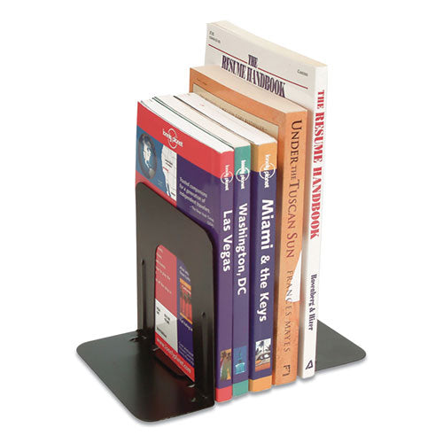 Image of Officemate Steel Bookends, Nonskid, 5.88 x 8.25 x 9, Black, 1 Pair