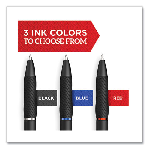 Image of Sharpie® S-Gel S-GEL HIGH-PERFORMANCE GEL PEN, RETRACTABLE, FINE 0.5 MM, BLACK INK, BLACK BARREL, 4/PACK
