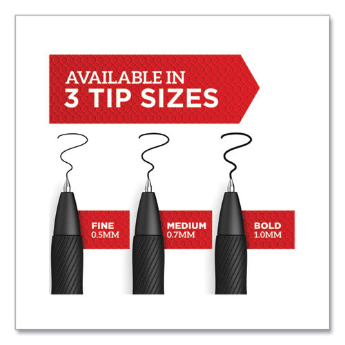 Image of Sharpie® S-Gel S-GEL HIGH-PERFORMANCE GEL PEN, RETRACTABLE, FINE 0.5 MM, BLUE INK, BLACK BARREL, 4/PACK