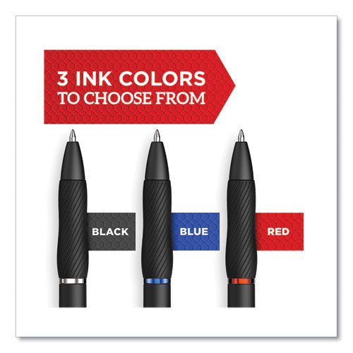 Image of Sharpie® S-Gel S-GEL HIGH-PERFORMANCE GEL PEN, RETRACTABLE, FINE 0.5 MM, BLUE INK, BLACK BARREL, 4/PACK