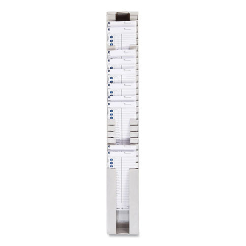 Image of Pyramid Technologies Time Card Rack, 40 Pockets, Plastic, Light Gray