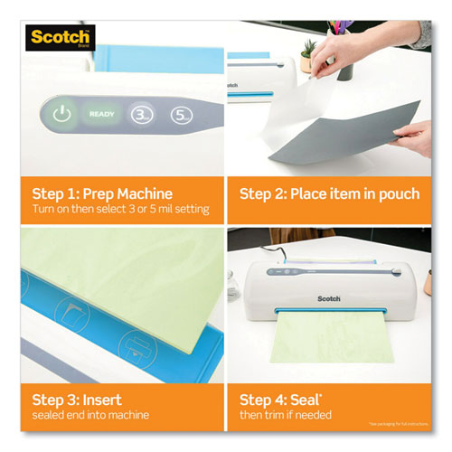 Image of Scotch Laminating Pouches, 5 Mil, 5" X 7", Gloss Clear, 20/pack