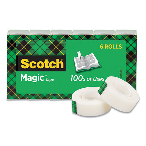 Image of Scotch® Magic Tape Refill, 1" Core, 0.75" X 22.2 Yds, Clear, 6/pack