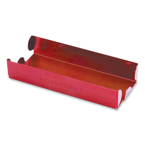 Image of CONTROLTEK® Metal Coin Tray, Pennies, Stackable, 3.5 X 10 X 1.75, Red