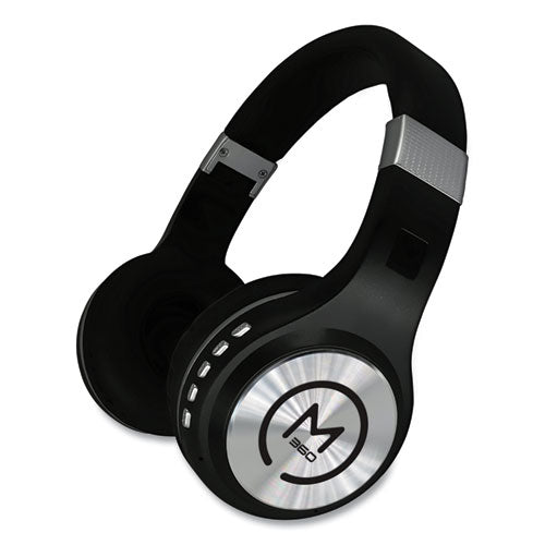 Image of Morpheus 360® SERENITY Stereo Wireless Headphones with Microphone, 3 ft Cord, Black/Silver