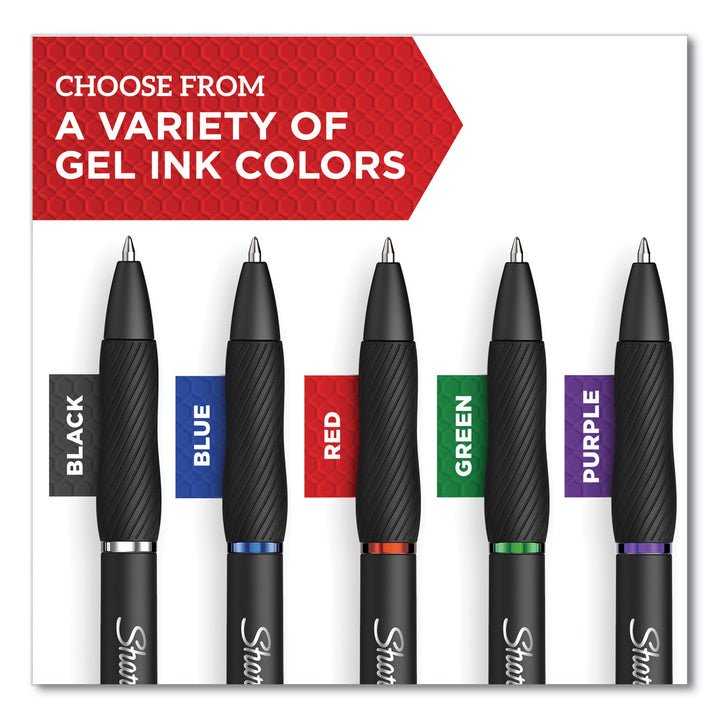 Image of Sharpie® S-Gel S-Gel High-Performance Gel Pen, Retractable, Medium 0.7 Mm, Blue Ink, Black Barrel, 4/pack