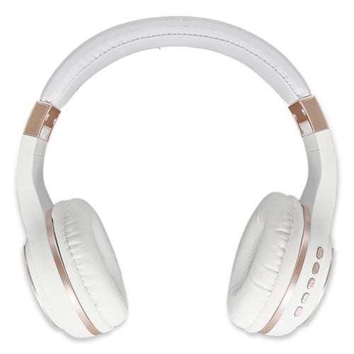 Image of Morpheus 360® SERENITY Stereo Wireless Headphones with Microphone, 3 ft Cord, White/Rose Gold