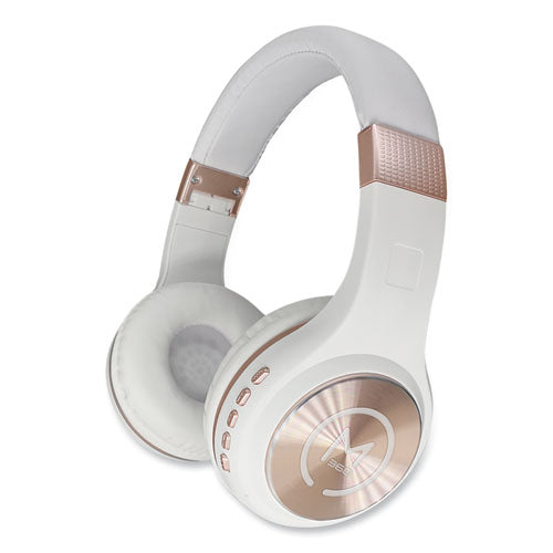Image of Morpheus 360® SERENITY Stereo Wireless Headphones with Microphone, 3 ft Cord, White/Rose Gold