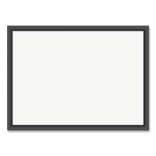 Image of U Brands Magnetic Dry Erase Board with Wood Frame, 24" x 18" (Actual Size: 23" x 17"), White Surface, Black Wood Frame