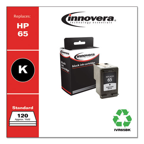 Image of Innovera® Remanufactured Black Ink, Replacement for 65 (N9K02AN), 120 Page-Yield