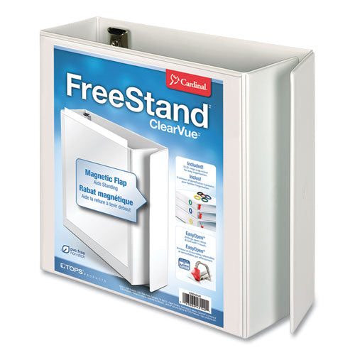 Image of Cardinal® Freestand Easy Open Locking Slant-D Ring Binder, 3 Rings, 4" Capacity, 11 X 8.5, White