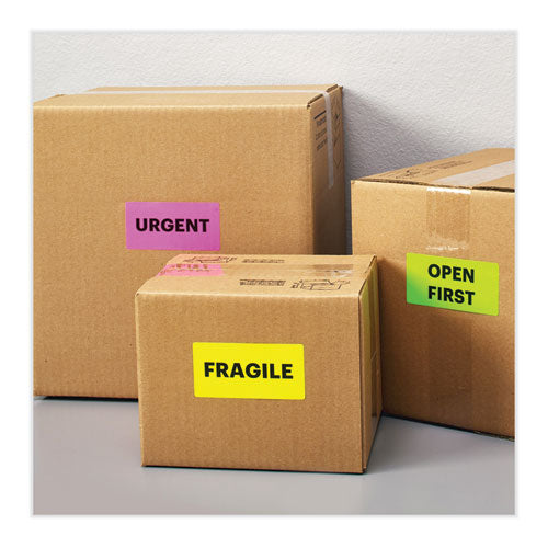 Image of Avery® High-Visibility Permanent Laser ID Labels, 2 x 4, Neon Assorted, 500/Pack
