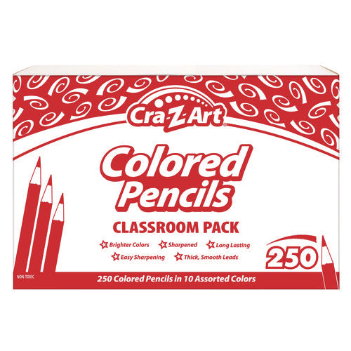 Image of Cra-Z-Art® Colored Pencils Classpack, 10 Assorted Lead and Barrel Colors, 10 Pencils/Set, 25 Sets/Carton