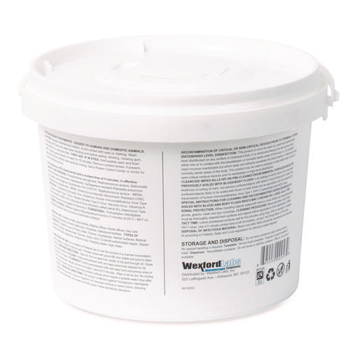 Image of Wexford Labs CleanCide Disinfecting Wipes, 1-Ply, 8 x 5.5, Fresh Scent, White, 400/Tub