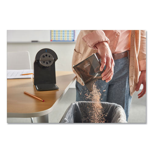 Image of X-ACTO® Model 1670 School Pro Classroom Electric Pencil Sharpener, Ac-Powered, 4 X 7.5 X 7.5, Black/gray/smoke