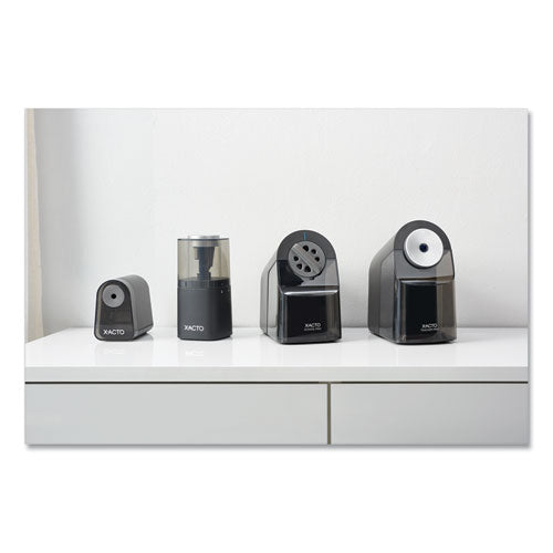 Image of X-ACTO® Model 1670 School Pro Classroom Electric Pencil Sharpener, Ac-Powered, 4 X 7.5 X 7.5, Black/gray/smoke