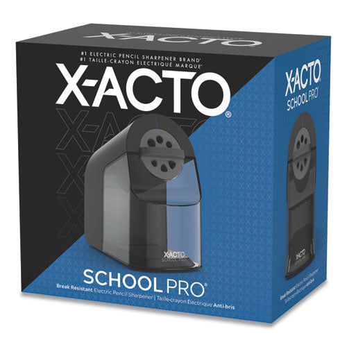 Image of X-ACTO® Model 1670 School Pro Classroom Electric Pencil Sharpener, Ac-Powered, 4 X 7.5 X 7.5, Black/gray/smoke