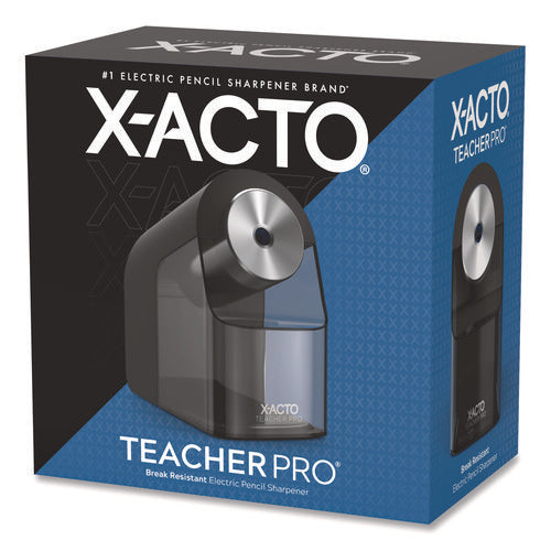 Image of X-ACTO® Model 1675 Teacherpro Classroom Electric Pencil Sharpener, Ac-Powered, 4 X 7.5 X 8, Black/silver/smoke