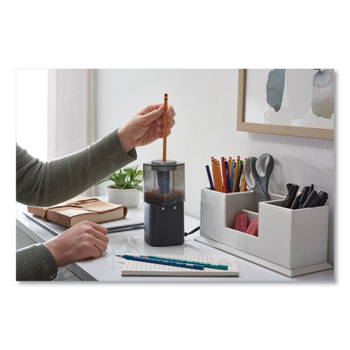 Image of X-ACTO® Model 1799 Powerhouse Office Electric Pencil Sharpener, Ac-Powered, 3 X 3 X 7, Black/silver/smoke